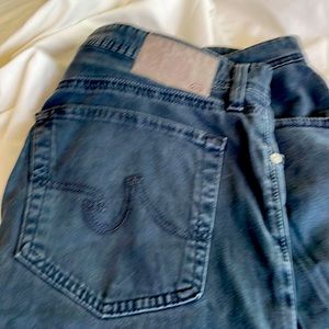 AG The Graduate Tailored leg dusty navy lightweight 5 pocket jean-style khakis.